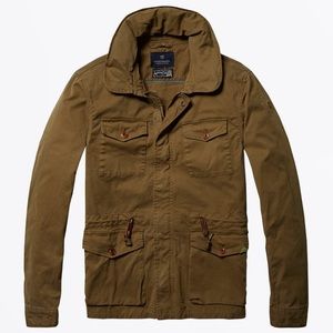 Scotch & Soda Men’s Garment Dyed Field Jacket Khaki, Size Large